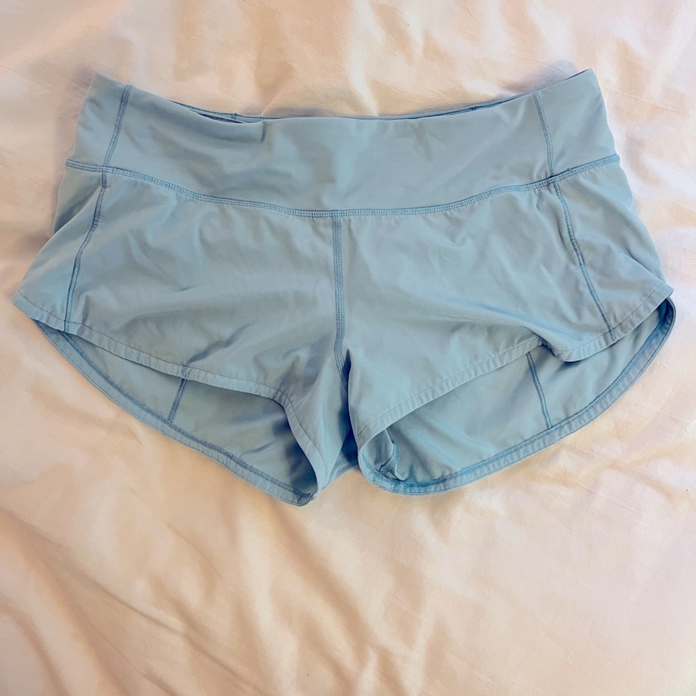 Lululemon Speedy 2.5 shorts, perfect condition, blue size 6